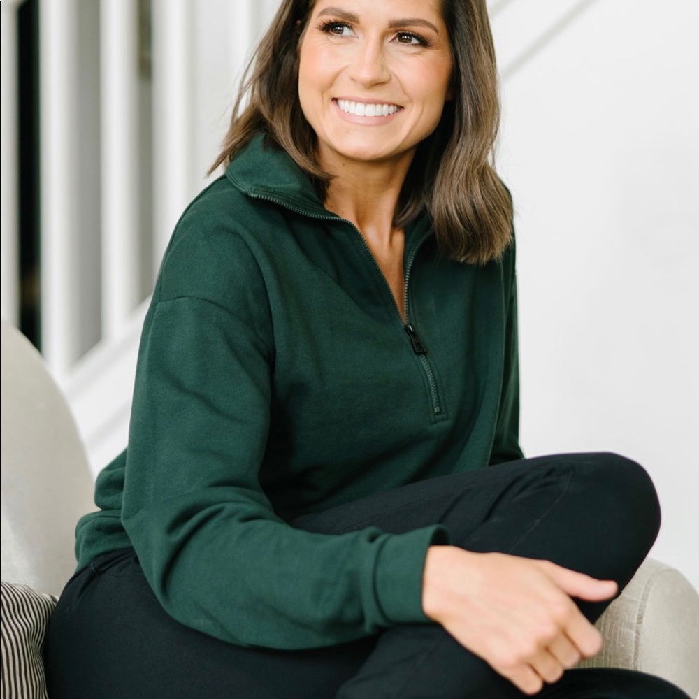 Zyia active green classic 1/4 zip